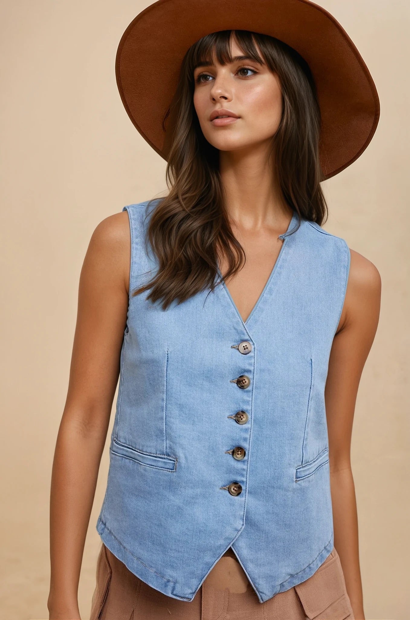 dolores denim top
