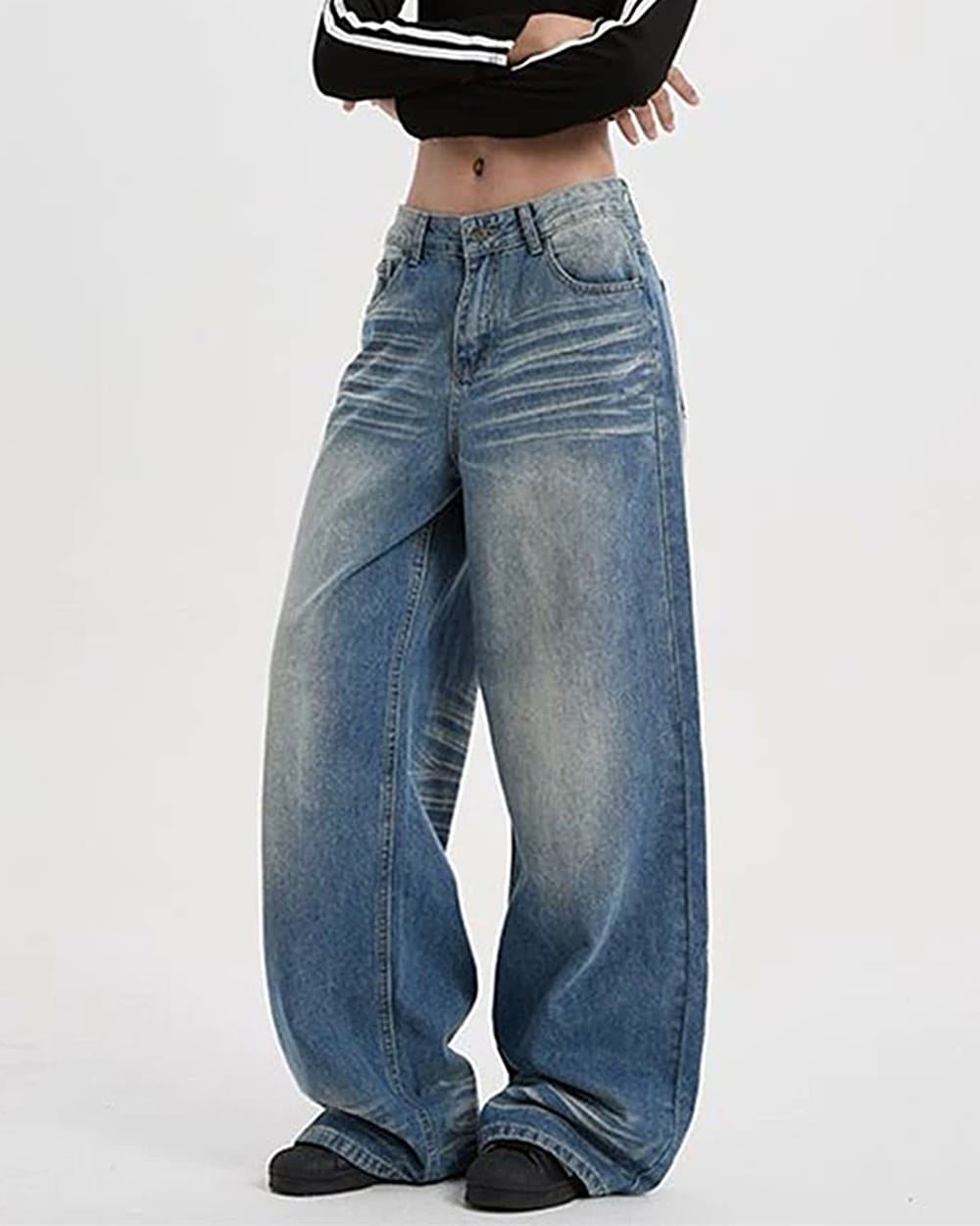 90s faded wash baggy jeans