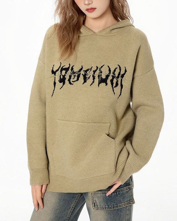 centipede knit hoodie