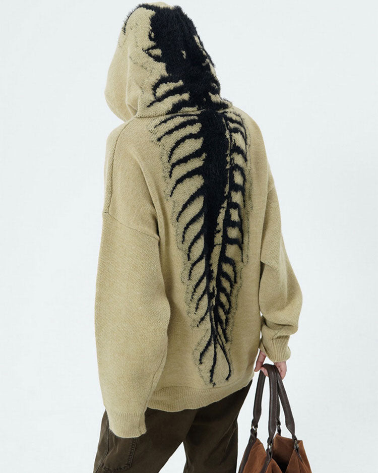 centipede knit hoodie