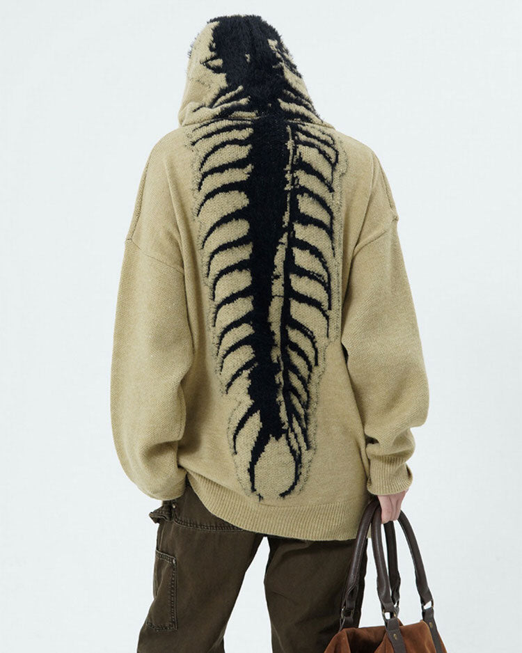 centipede knit hoodie