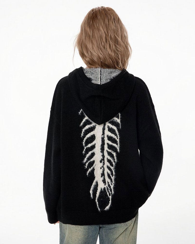 centipede knit hoodie