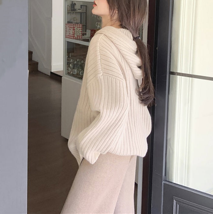 caramel latte knit hoodie