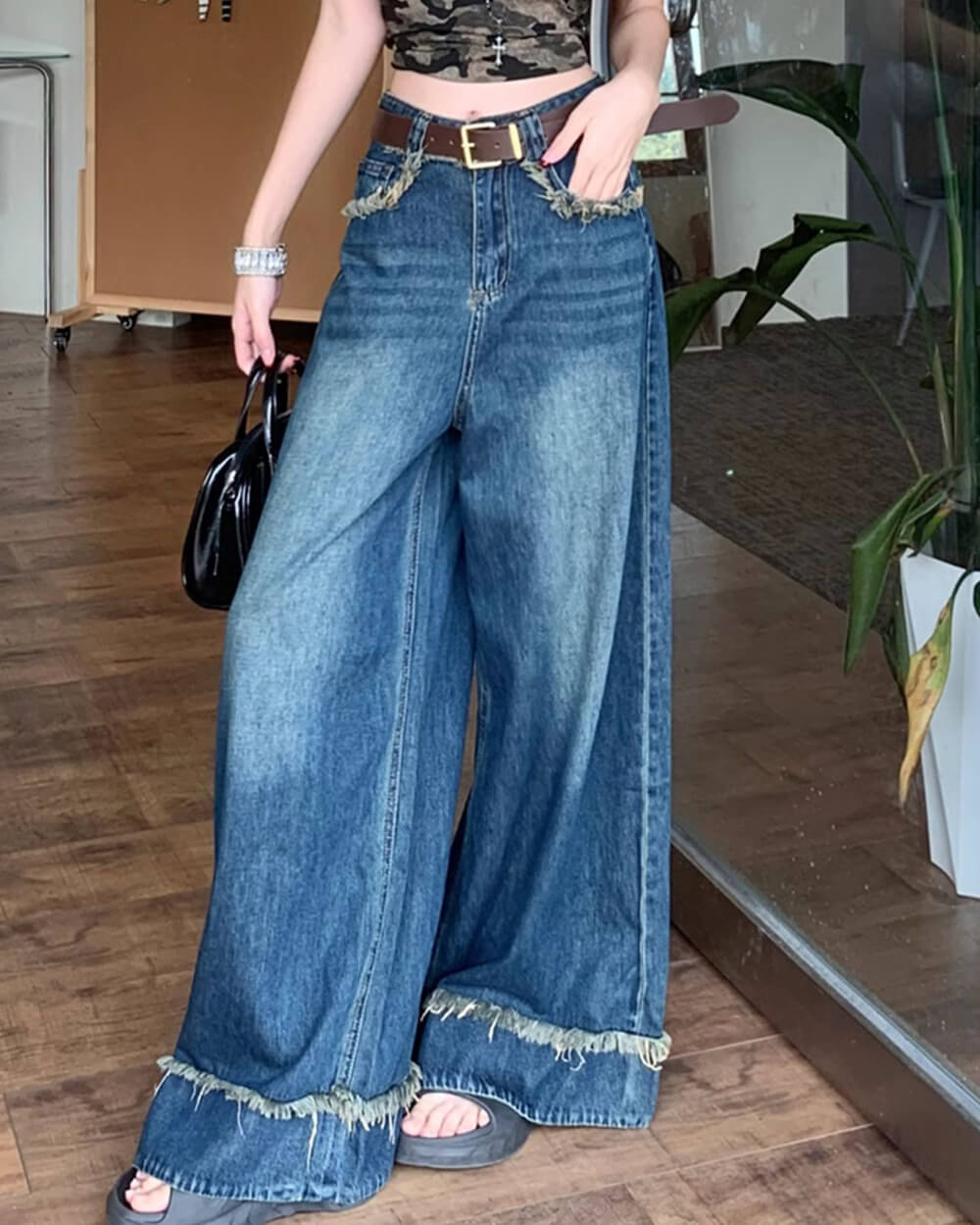 teenage drama wide leg jeans