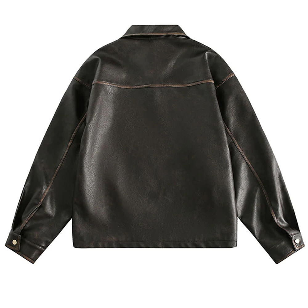 butterfly distressed leather jacket