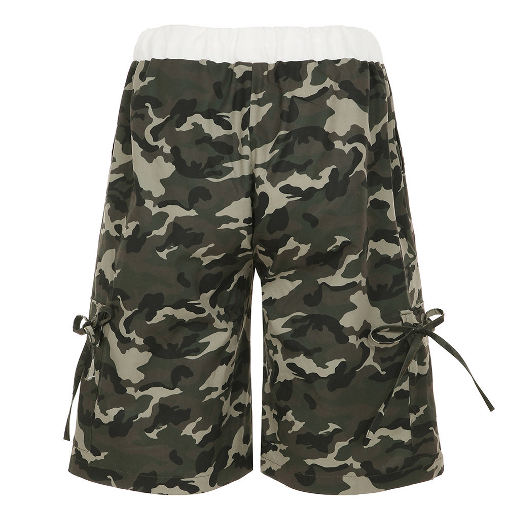 camouflage bow side cargo shorts
