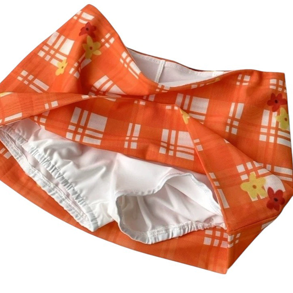 floral gingham mini skirt