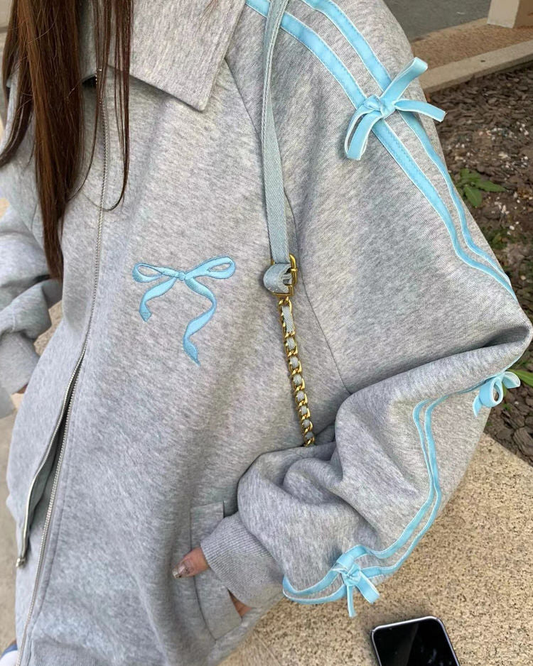 coquette bows side stripe track jacket