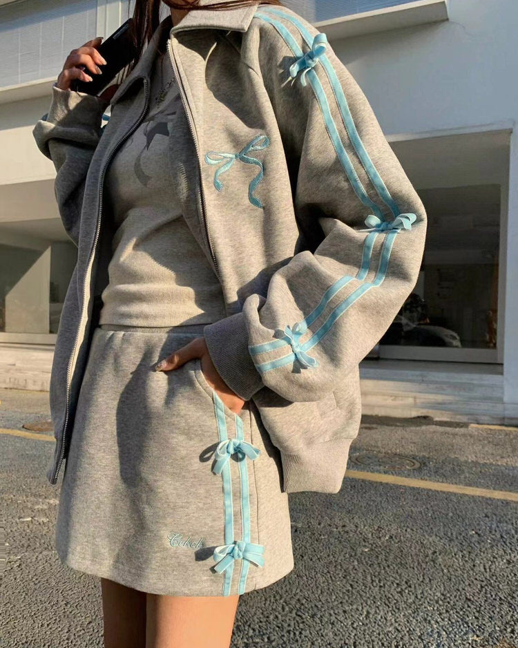 coquette bows side stripe track jacket