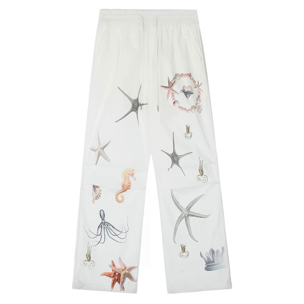 mermaid aesthetic wide leg trousers