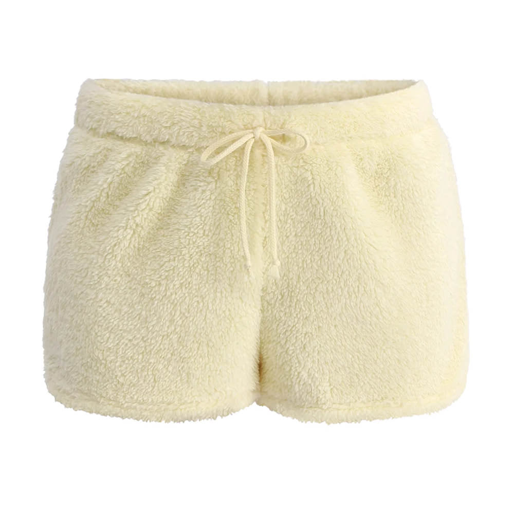 pastel fuzzy mini shorts