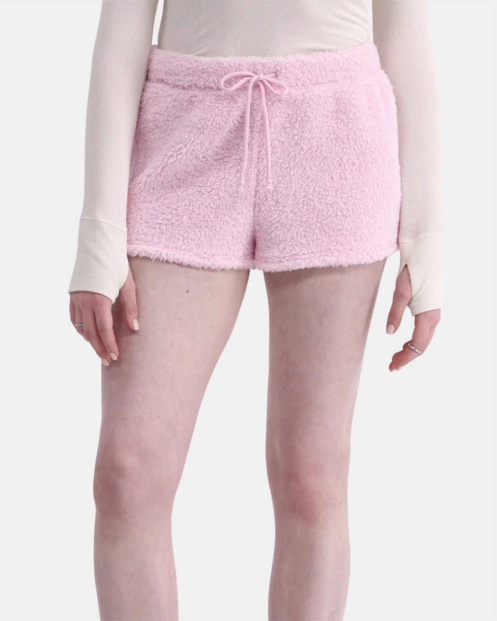 pastel fuzzy mini shorts