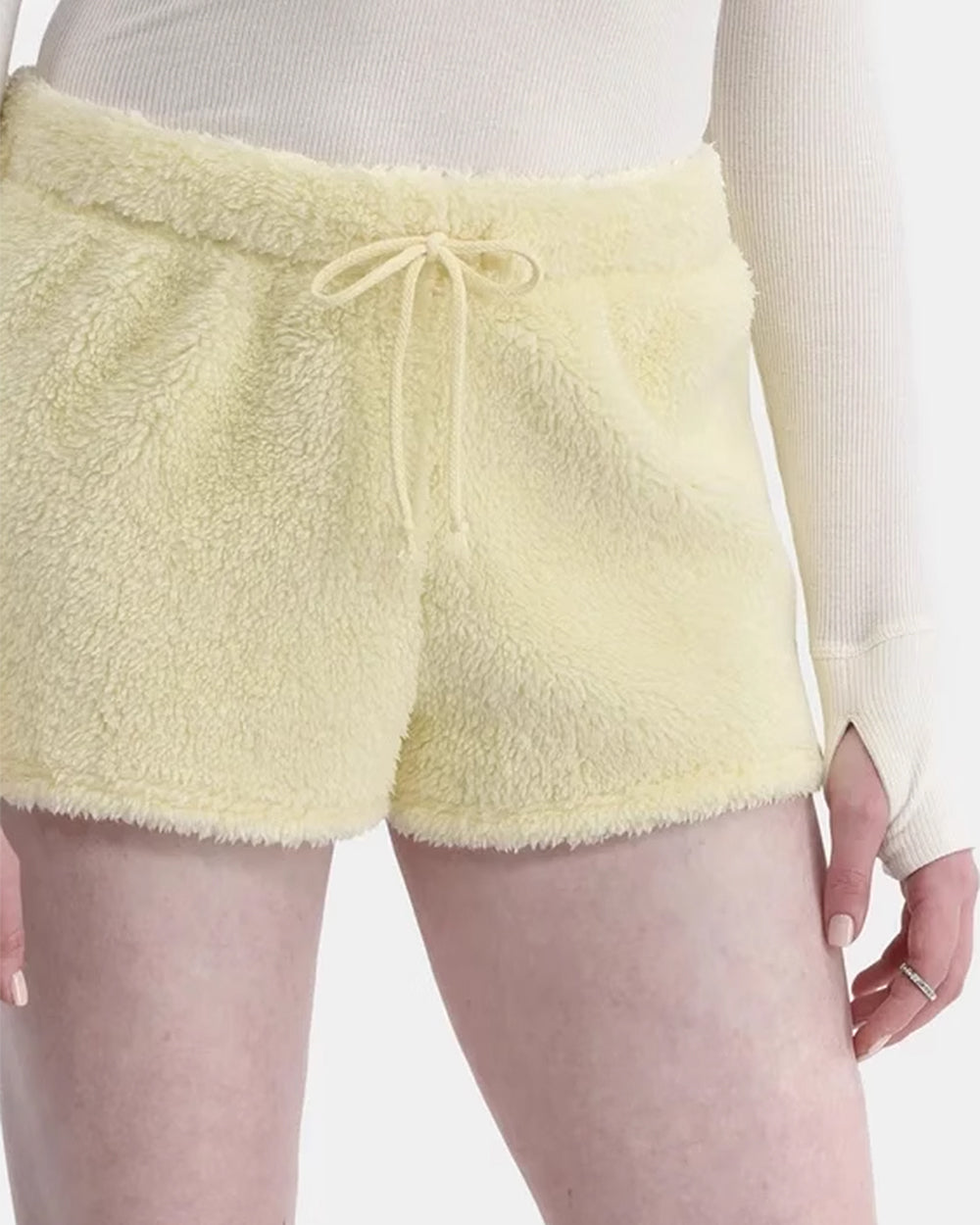 pastel fuzzy mini shorts