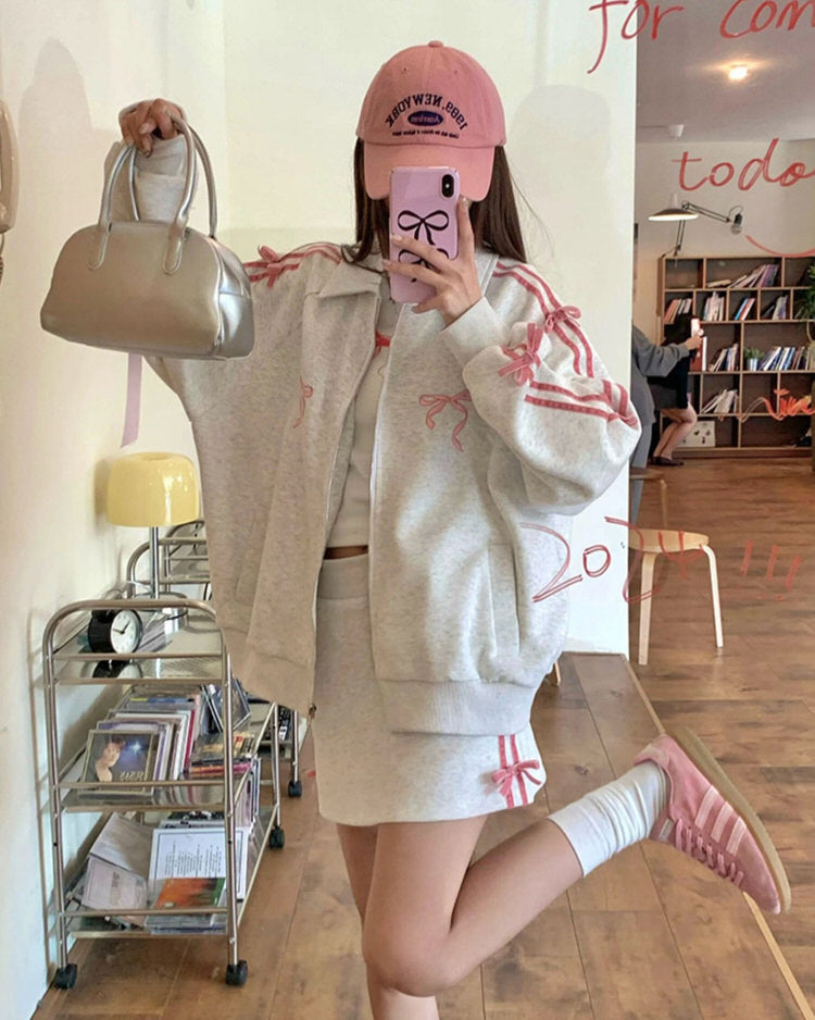 coquette bows side stripe track suit