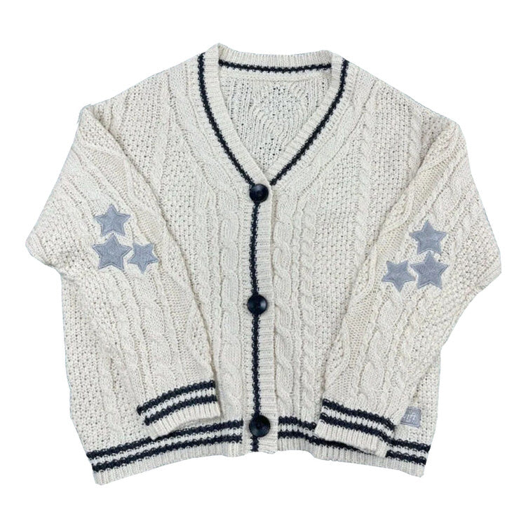 preppy aesthetic star cardigan