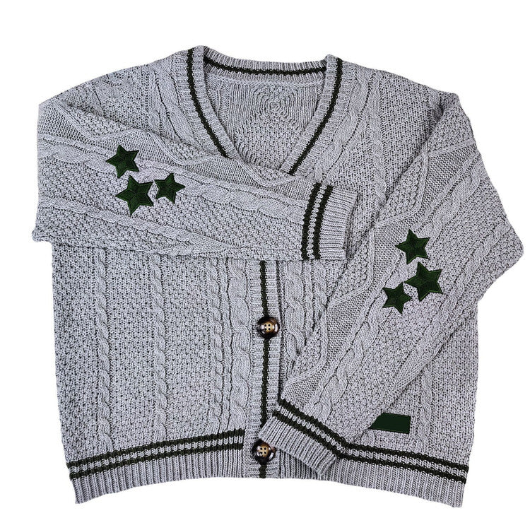 preppy aesthetic star cardigan