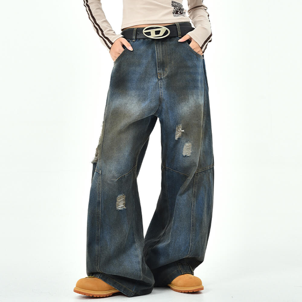 90s distressed baggy jeans