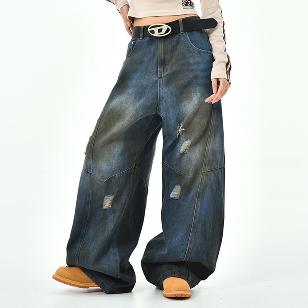 90s distressed baggy jeans